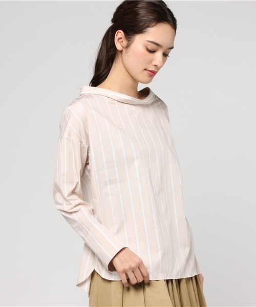 SHIPS（シップス）の「バックボタンビッグシャツ（シャツ/ブラウス・レディース・ベージュ/ライトホワイト/ピンク・ONE SIZE）」の14枚目の写真