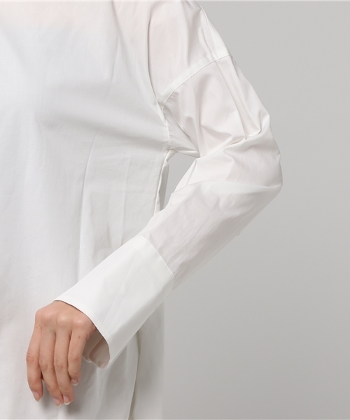 SHIPS（シップス）の「バックボタンビッグシャツ（シャツ/ブラウス・レディース・ベージュ/ライトホワイト/ピンク・ONE SIZE）」の9枚目の写真