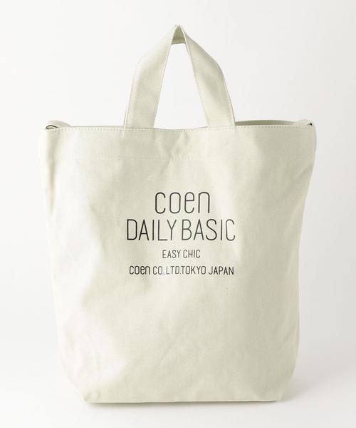 coen（コーエン）の「DAILY 2WAYトートバッグ（ショルダーバッグ・レディース・ネイビー/ナチュラル/イエロー/ライトグレー/ライトピンク/ケリー/グレー/モカ/レッド/その他1・FREE）」の5枚目の写真