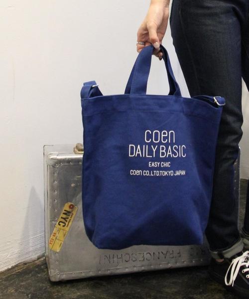 coen（コーエン）の「DAILY 2WAYトートバッグ（ショルダーバッグ・レディース・ネイビー/ナチュラル/イエロー/ライトグレー/ライトピンク/ケリー/グレー/モカ/レッド/その他1・FREE）」の7枚目の写真