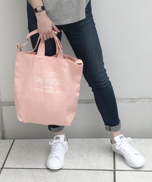 coen（コーエン）の「DAILY 2WAYトートバッグ（ショルダーバッグ・レディース・ネイビー/ナチュラル/イエロー/ライトグレー/ライトピンク/ケリー/グレー/モカ/レッド/その他1・FREE）」の9枚目の写真