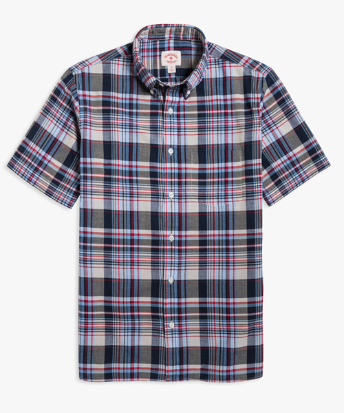 BROOKS BROTHERS（ブルックスブラザーズ）の「★再値下げ★Red Fleece　コットン　マドラスチェック　ショートスリーブ　カジュアルシャツ（シャツ/ブラウス・メンズ・ネイビー/ブルー/レッド・LARGE/MEDIUM/SMALL/X-SMALL）」の3枚目の写真