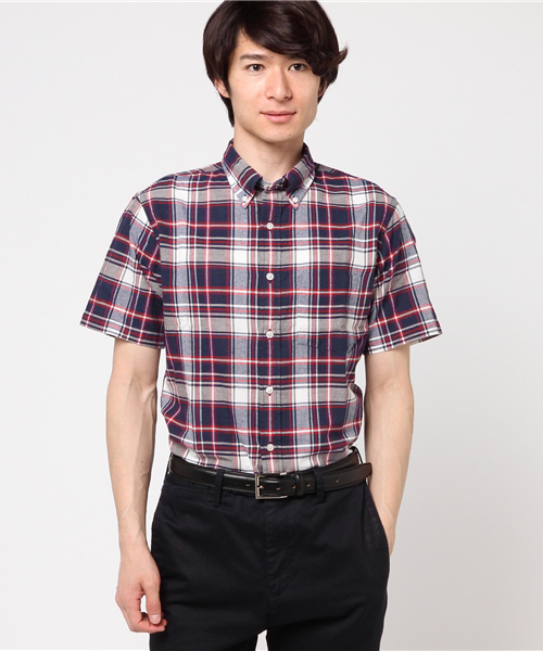 BROOKS BROTHERS（ブルックスブラザーズ）の「★再値下げ★Red Fleece　コットン　マドラスチェック　ショートスリーブ　カジュアルシャツ（シャツ/ブラウス・メンズ・ネイビー/ブルー/レッド・LARGE/MEDIUM/SMALL/X-SMALL）」の5枚目の写真