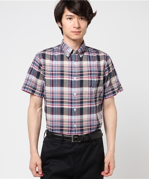 BROOKS BROTHERS（ブルックスブラザーズ）の「★再値下げ★Red Fleece　コットン　マドラスチェック　ショートスリーブ　カジュアルシャツ（シャツ/ブラウス・メンズ・ネイビー/ブルー/レッド・LARGE/MEDIUM/SMALL/X-SMALL）」の7枚目の写真