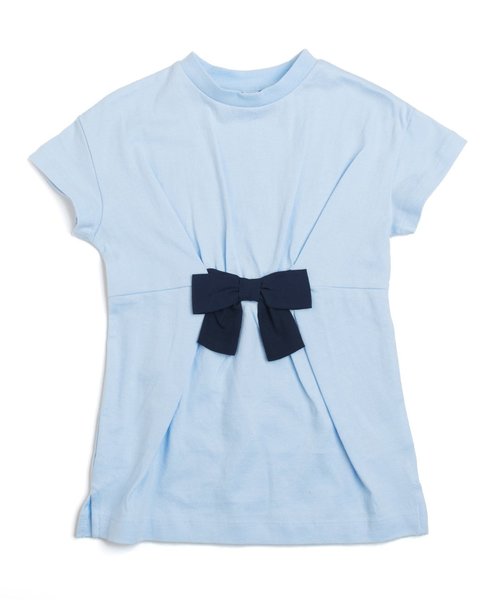 apres les cours（アプレレクール）の「Tシャツリボンワンピース（ワンピース・キッズ・グレー/ピンク/サックスブルー・80/90/100/120/110/130/140）」の3枚目の写真
