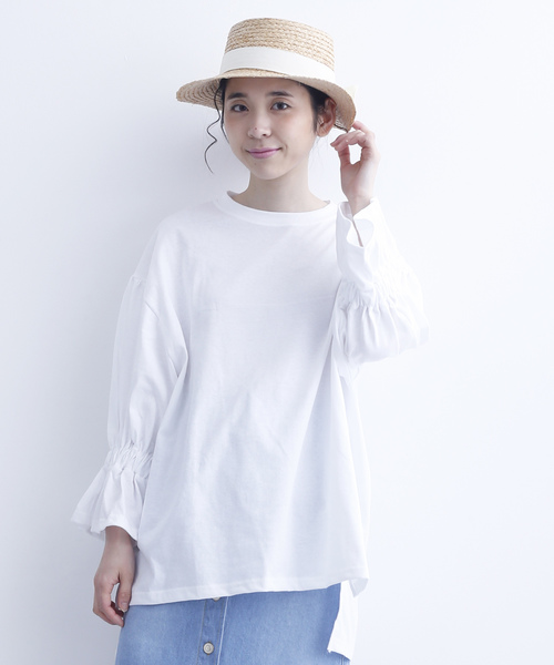 MERLOT（メルロー）の「カンカン帽056-1437（ハット・レディース・アイボリー/ブラック/キャメル/カーキ・FREE）」の2枚目の写真