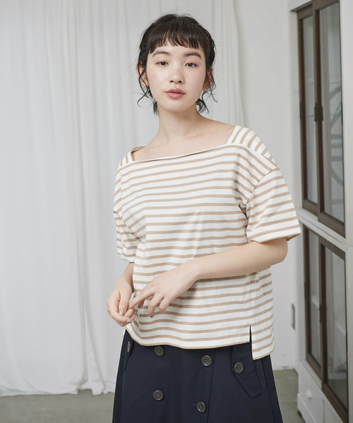 OLIVE des OLIVE（オリーブデオリーブ）の「ボーダースクエアネックT（Tシャツ/カットソー・レディース・レッド/ネイビー/ベージュ・FREE）」の18枚目の写真