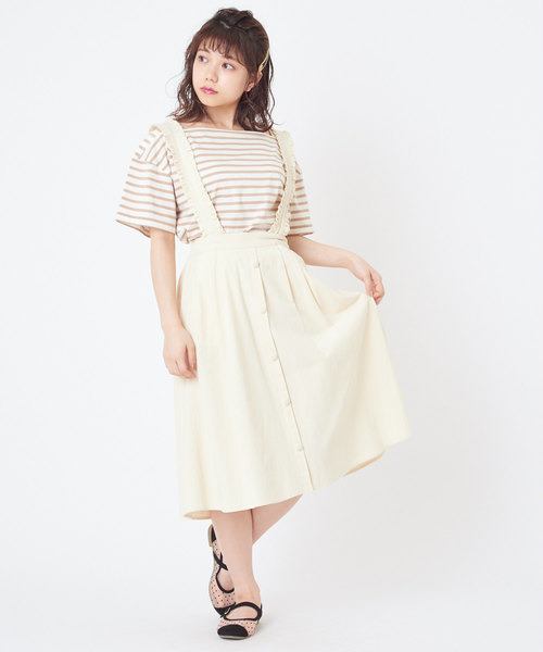 OLIVE des OLIVE（オリーブデオリーブ）の「ボーダースクエアネックT（Tシャツ/カットソー・レディース・レッド/ネイビー/ベージュ・FREE）」の17枚目の写真