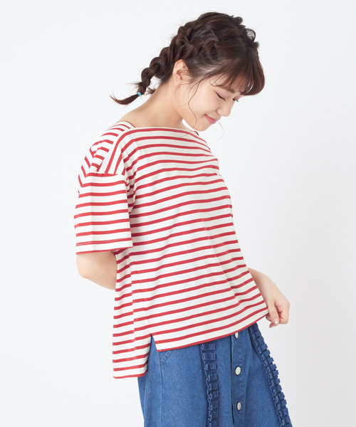 OLIVE des OLIVE（オリーブデオリーブ）の「ボーダースクエアネックT（Tシャツ/カットソー・レディース・レッド/ネイビー/ベージュ・FREE）」の16枚目の写真