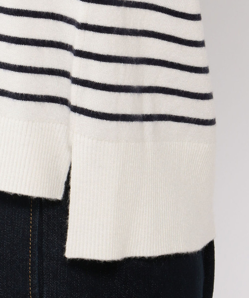 Petit Honfleur（プチオンフルール）の「クルーネックボーダーニットプルオーバー（ニット/セーター・レディース・ホワイト/ブラック/ベージュ・M size/L size）」の13枚目の写真
