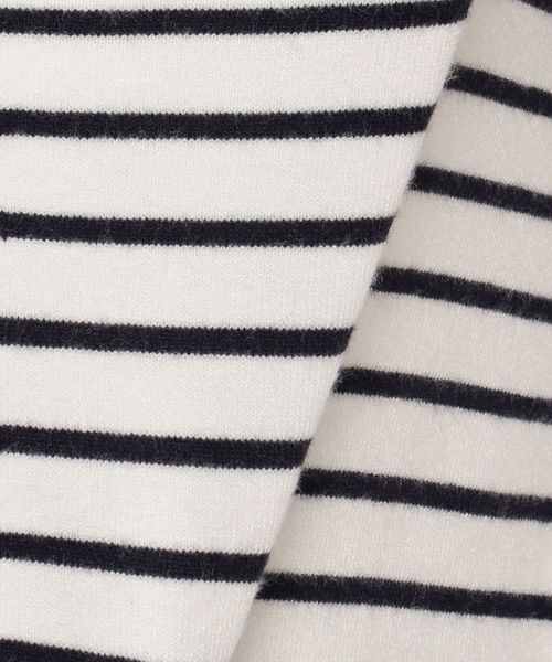 Petit Honfleur（プチオンフルール）の「クルーネックボーダーニットプルオーバー（ニット/セーター・レディース・ホワイト/ブラック/ベージュ・M size/L size）」の14枚目の写真