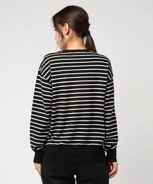 Petit Honfleur（プチオンフルール）の「クルーネックボーダーニットプルオーバー（ニット/セーター・レディース・ホワイト/ブラック/ベージュ・M size/L size）」の5枚目の写真