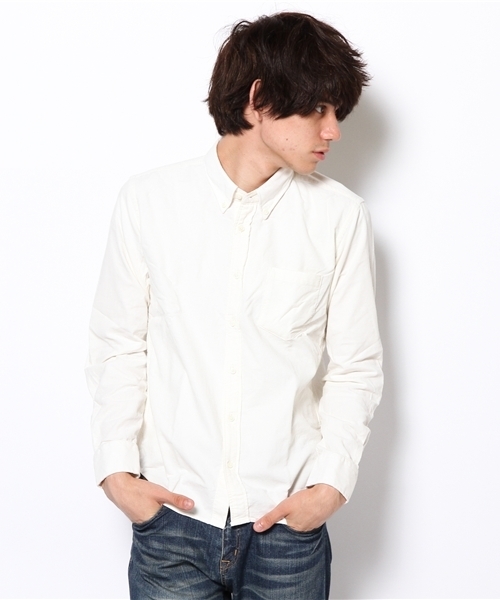 EDIFICE（エディフィス）の「◇コーデュロイボタンダウンシャツ（シャツ/ブラウス・メンズ・ホワイト/ライトグレー/ネイビー/ボルドー/マスタード・48/46/50/44）」の2枚目の写真