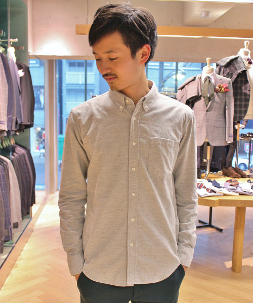 EDIFICE（エディフィス）の「◇コーデュロイボタンダウンシャツ（シャツ/ブラウス・メンズ・ホワイト/ライトグレー/ネイビー/ボルドー/マスタード・48/46/50/44）」の3枚目の写真