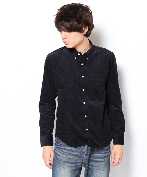 EDIFICE（エディフィス）の「◇コーデュロイボタンダウンシャツ（シャツ/ブラウス・メンズ・ホワイト/ライトグレー/ネイビー/ボルドー/マスタード・48/46/50/44）」の8枚目の写真