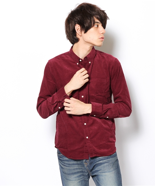 EDIFICE（エディフィス）の「◇コーデュロイボタンダウンシャツ（シャツ/ブラウス・メンズ・ホワイト/ライトグレー/ネイビー/ボルドー/マスタード・48/46/50/44）」の7枚目の写真