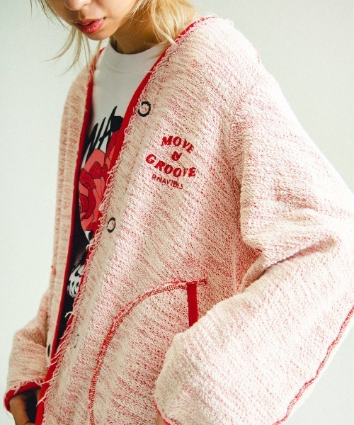 RNA(アールエヌエー)の「M1230 もふもふカーディガン(カーディガン/ボレロ・レディース・グレー/ブルー/レッド・MEDIUM)」の3枚目の写真