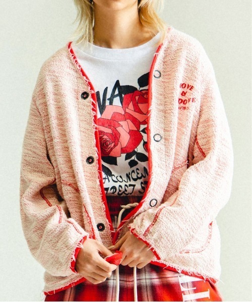 RNA(アールエヌエー)の「M1230 もふもふカーディガン(カーディガン/ボレロ・レディース・グレー/ブルー/レッド・MEDIUM)」の7枚目の写真