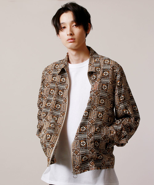 ASTRONOMY(アストロノミー)の「総柄 チェック グレンチェック タータンチェック フラワー ジオメトリック スイングトップジャケット(ブルゾン)」|ベージュ系その他