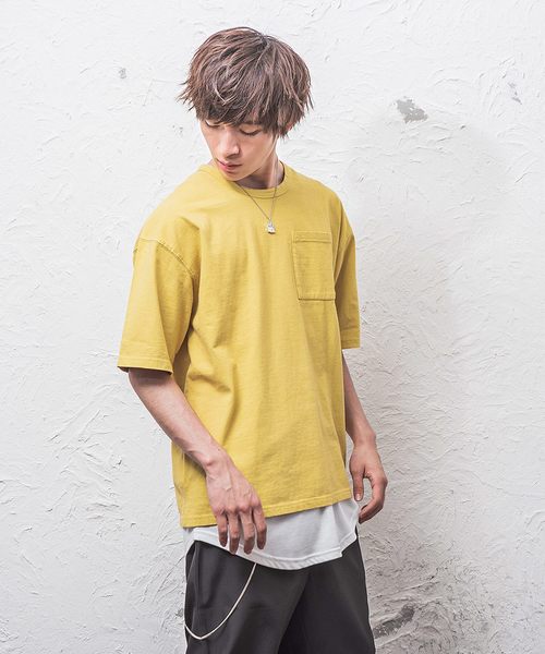 MinoriTY（マイノリティ）の「変な色ポケットビッグTシャツ（Tシャツ/カットソー・メンズ・ブルーグレー/ベージュ/ブルー系その他/ブラウン/グレー/マスタード/ピンク・L/M）」の7枚目の写真