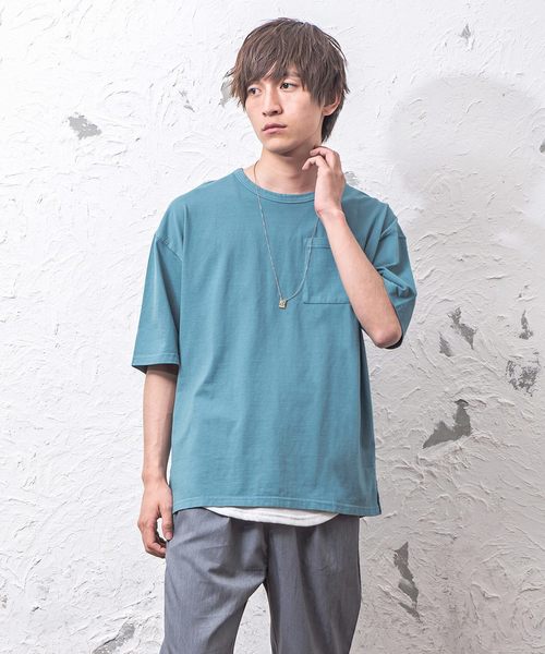 MinoriTY（マイノリティ）の「変な色ポケットビッグTシャツ（Tシャツ/カットソー・メンズ・ブルーグレー/ベージュ/ブルー系その他/ブラウン/グレー/マスタード/ピンク・L/M）」の3枚目の写真