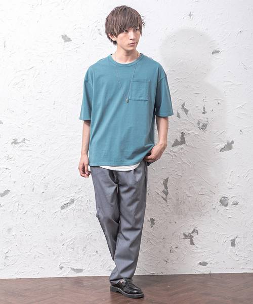 MinoriTY（マイノリティ）の「変な色ポケットビッグTシャツ（Tシャツ/カットソー・メンズ・ブルーグレー/ベージュ/ブルー系その他/ブラウン/グレー/マスタード/ピンク・L/M）」の9枚目の写真
