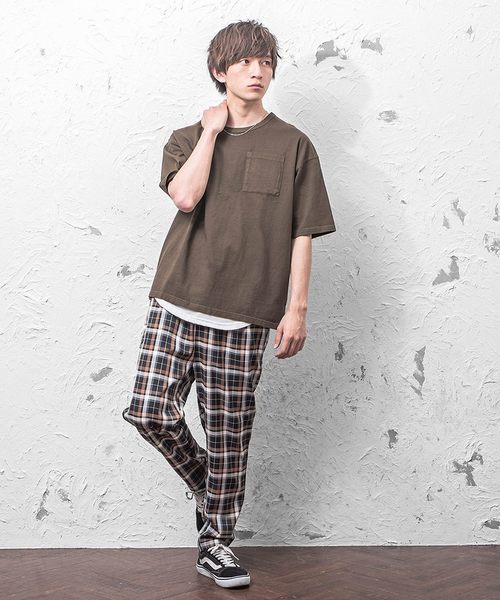 MinoriTY（マイノリティ）の「変な色ポケットビッグTシャツ（Tシャツ/カットソー・メンズ・ブルーグレー/ベージュ/ブルー系その他/ブラウン/グレー/マスタード/ピンク・L/M）」の10枚目の写真