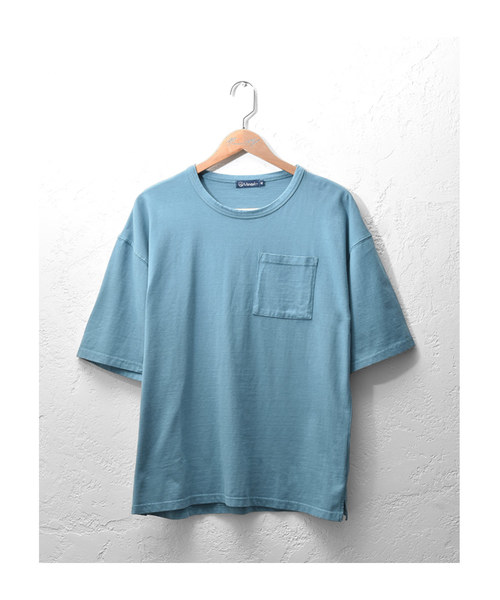 MinoriTY（マイノリティ）の「変な色ポケットビッグTシャツ（Tシャツ/カットソー・メンズ・ブルーグレー/ベージュ/ブルー系その他/ブラウン/グレー/マスタード/ピンク・L/M）」の18枚目の写真
