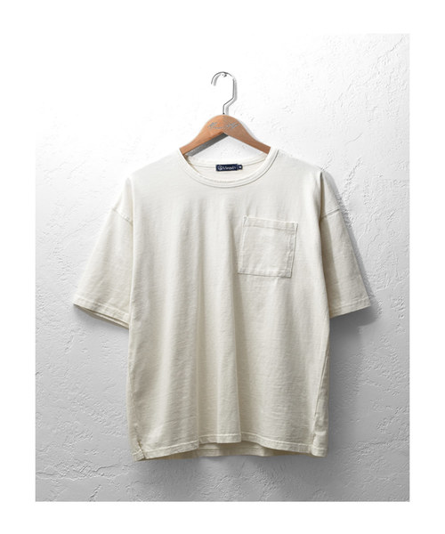 MinoriTY（マイノリティ）の「変な色ポケットビッグTシャツ（Tシャツ/カットソー・メンズ・ブルーグレー/ベージュ/ブルー系その他/ブラウン/グレー/マスタード/ピンク・L/M）」の20枚目の写真