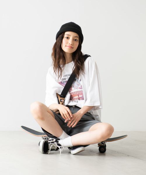 WEGO(ウィゴー)の「WEGO/ベルトスラックスハーフパンツ(スラックス・レディース・ブラック/グレー・FREE)」の13枚目の写真