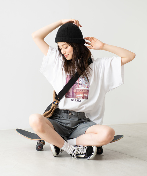 WEGO(ウィゴー)の「WEGO/ベルトスラックスハーフパンツ(スラックス・レディース・ブラック/グレー・FREE)」の14枚目の写真