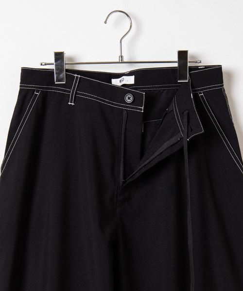 WEGO（ウィゴー）の「WEGO/【セットアップ対応商品】ステッチワイドパンツ（スラックス・メンズ・ブラック/ベージュ・MEDIUM/LARGE）」の9枚目の写真