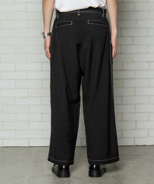WEGO（ウィゴー）の「WEGO/【セットアップ対応商品】ステッチワイドパンツ（スラックス・メンズ・ブラック/ベージュ・MEDIUM/LARGE）」の14枚目の写真