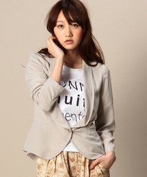 BEAUTY&YOUTH UNITED ARROWS | BYTF パイピングジョーゼット8分袖ジャケット ◆(テーラードジャケット)