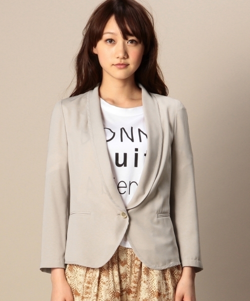 BEAUTY&YOUTH UNITED ARROWS（ビューティーアンドユースユナイテッドアローズ）の「BYTF パイピングジョーゼット8分袖ジャケット ◆（テーラードジャケット・レディース・ベージュ/ネイビー・フリー）」の12枚目の写真