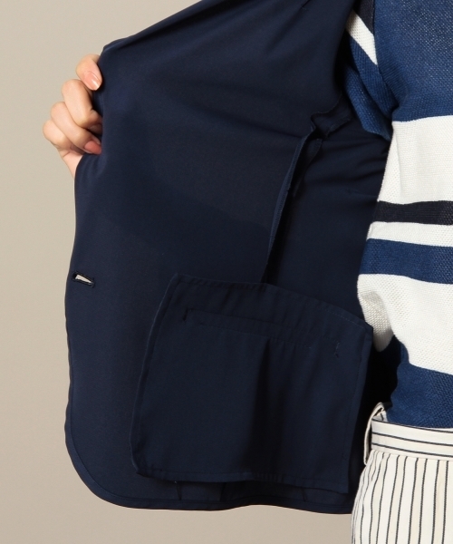 BEAUTY&YOUTH UNITED ARROWS（ビューティーアンドユースユナイテッドアローズ）の「BYTF パイピングジョーゼット8分袖ジャケット ◆（テーラードジャケット・レディース・ベージュ/ネイビー・フリー）」の13枚目の写真