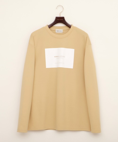 EMMA CLOTHES(エマクローズ)の「ポンチローマオーバーサイズロゴカットソー(EMMA CLOTHES)(Tシャツ/カットソー・メンズ・ブラック/オフホワイト/グレー系その他/チャコール/パープル/ベージュ・M/L/S/XL)」の7枚目の写真