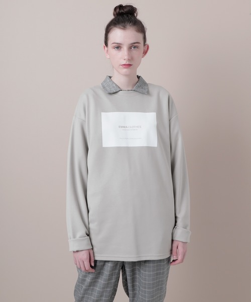 EMMA CLOTHES(エマクローズ)の「ポンチローマオーバーサイズロゴカットソー(EMMA CLOTHES)(Tシャツ/カットソー・メンズ・ブラック/オフホワイト/グレー系その他/チャコール/パープル/ベージュ・M/L/S/XL)」の18枚目の写真