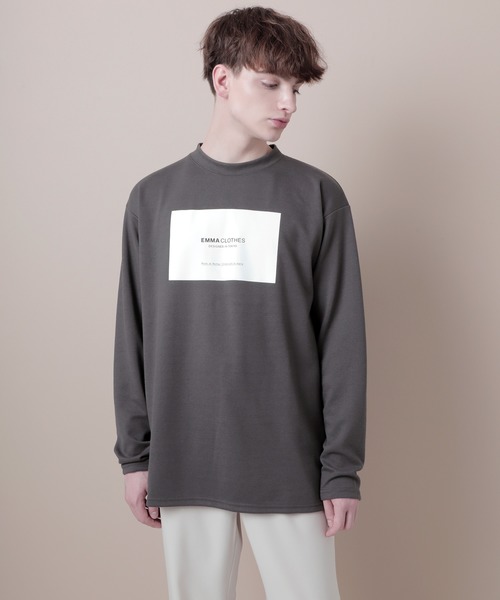 EMMA CLOTHES(エマクローズ)の「ポンチローマオーバーサイズロゴカットソー(EMMA CLOTHES)(Tシャツ/カットソー・メンズ・ブラック/オフホワイト/グレー系その他/チャコール/パープル/ベージュ・M/L/S/XL)」の16枚目の写真