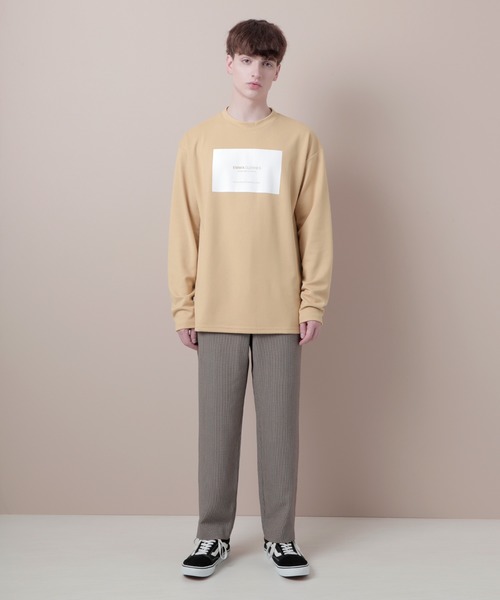 EMMA CLOTHES(エマクローズ)の「ポンチローマオーバーサイズロゴカットソー(EMMA CLOTHES)(Tシャツ/カットソー・メンズ・ブラック/オフホワイト/グレー系その他/チャコール/パープル/ベージュ・M/L/S/XL)」の14枚目の写真