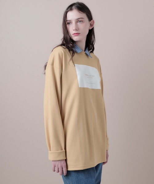 EMMA CLOTHES(エマクローズ)の「ポンチローマオーバーサイズロゴカットソー(EMMA CLOTHES)(Tシャツ/カットソー・メンズ・ブラック/オフホワイト/グレー系その他/チャコール/パープル/ベージュ・M/L/S/XL)」の12枚目の写真