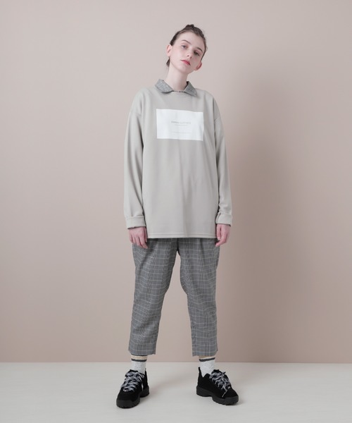 EMMA CLOTHES(エマクローズ)の「ポンチローマオーバーサイズロゴカットソー(EMMA CLOTHES)(Tシャツ/カットソー・メンズ・ブラック/オフホワイト/グレー系その他/チャコール/パープル/ベージュ・M/L/S/XL)」の17枚目の写真