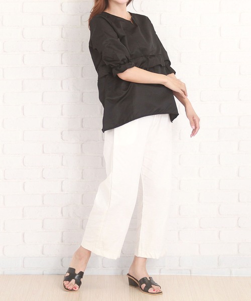 Amulet（アミュレット）の「紐つきチュニック（チュニック・レディース・ホワイト/ブラック・M/L/XL）」の4枚目の写真