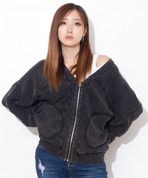 Roger&Raw / V BackロゴZIPカーデ