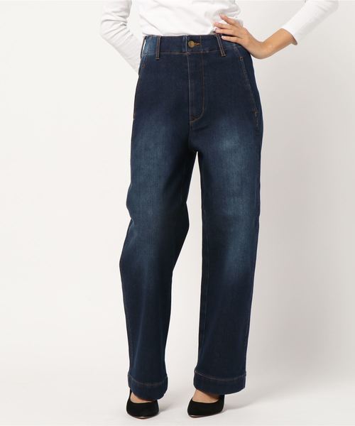 KOBE LETTUCE（コウベレタス）の「裏起毛ハイウエストデニムカーブパンツ（その他パンツ・レディース・ブラック/インディゴブルー/モカ/ホワイト系その他/ワンウォッシュ・M/L/S）」の13枚目の写真