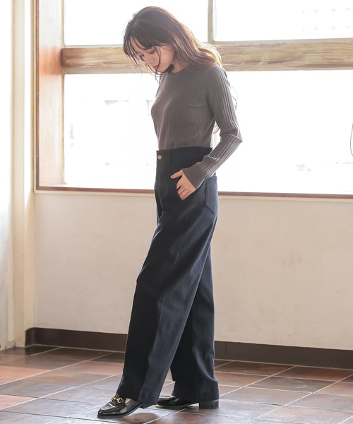 KOBE LETTUCE（コウベレタス）の「裏起毛ハイウエストデニムカーブパンツ（その他パンツ・レディース・ブラック/インディゴブルー/モカ/ホワイト系その他/ワンウォッシュ・M/L/S）」の22枚目の写真