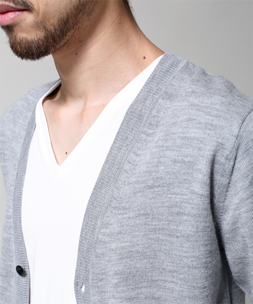 NANO universe（ナノユニバース）の「EXファインメリノカーデ（カーディガン/ボレロ・メンズ・ブラック/トップグレー/グレー系その他/ブルー/ターコイズブルー/ネイビー・SMALL/X-LARGE/MEDIUM/LARGE）」の7枚目の写真