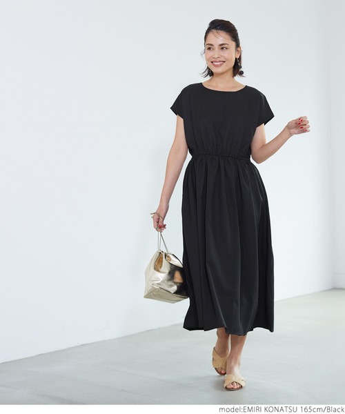coca（coca）（コカ）の「フレンチスリーブワンピース（ワンピース・レディース・ブラック・ONE SIZE）」の7枚目の写真