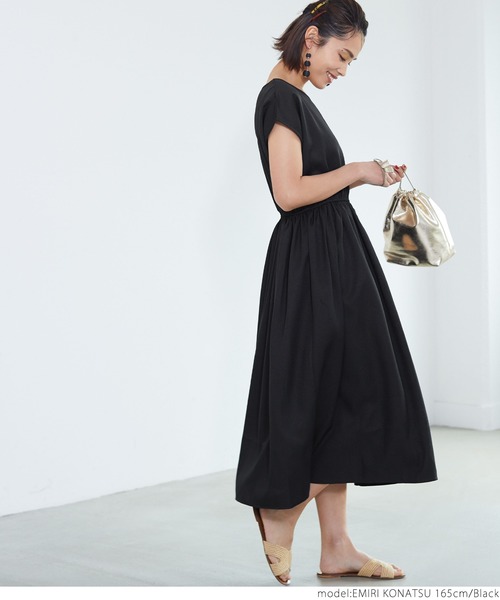 coca（coca）（コカ）の「フレンチスリーブワンピース（ワンピース・レディース・ブラック・ONE SIZE）」の6枚目の写真