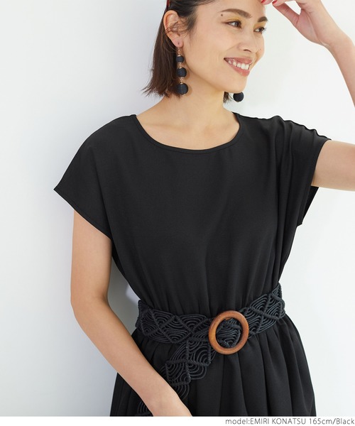 coca（coca）（コカ）の「フレンチスリーブワンピース（ワンピース・レディース・ブラック・ONE SIZE）」の10枚目の写真